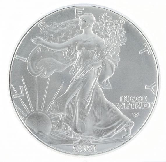 2021 Silver Eagle MS70 Type 2 ICG S$1 Initial Release Coin