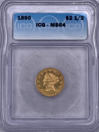 1890 ICG MS64 $2.5 10201 OBV