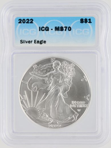 2022 Silver Eagle ICG MS70 S$1 obv