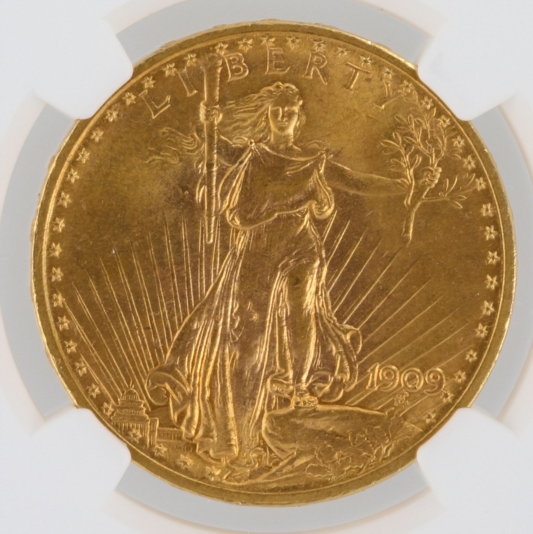 1909 Saint Gaudens NGC MS64+ $20 44013 obv-zm