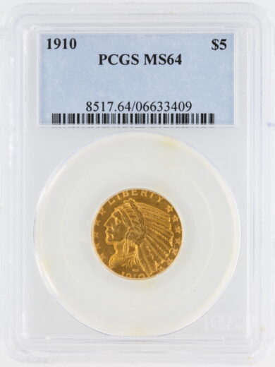 1910 Half Eagle PCGS MS64 $5 Indian Head