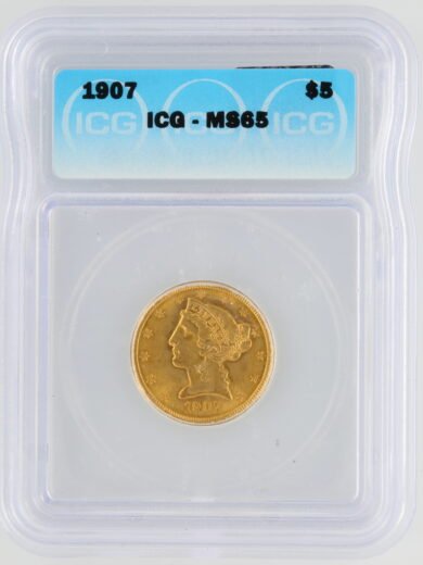 1907 Half Eagle ICG MS65 $5