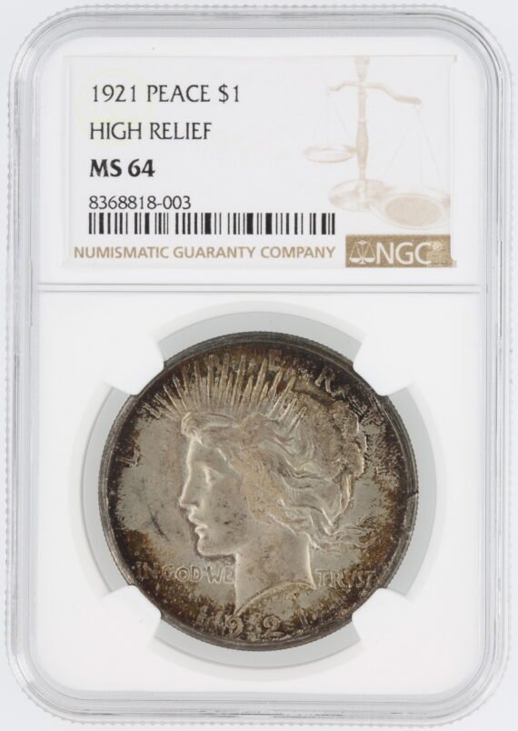 1921 Peace Dollar NGC MS64 High Relief $1