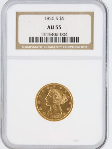 1856-S Half Eagle NGC AU55 $5 Liberty Head