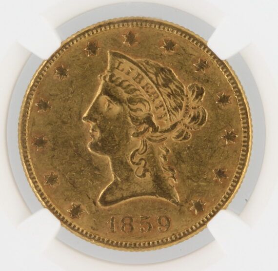 1859 Gold Eagle NGC AU58 Granite Lady Hoard $10 Liberty Head - Image 2