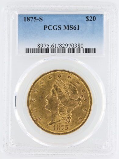 1875-S Double Eagle PCGS MS61 $20 Liberty Head