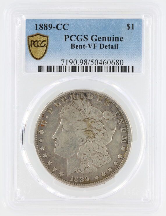 1889-CC Morgan Dollar PCGS Genuine Bent-VF Detail S$1