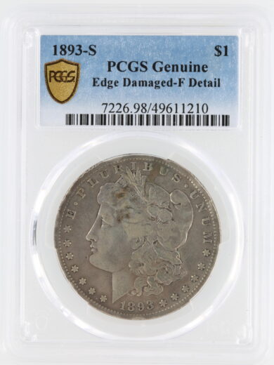 1893-S Morgan Dollar PCGS Genuine Edge Damaged-F Detail S$1