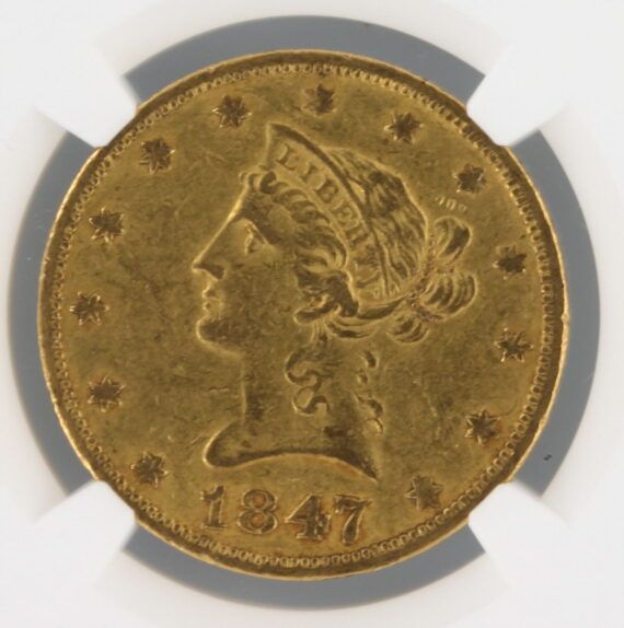 1847-O Gold Eagle NGC AU55 Granite Lady Hoard $10 Liberty Head - Image 2