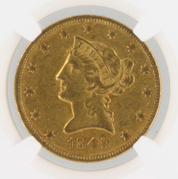 1849 Gold Eagle NGC AU55 Granite Lady Hoard $10 Liberty Head - Image 2