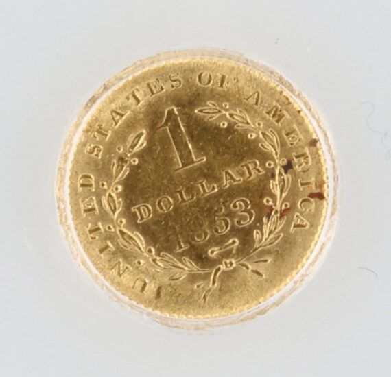1853 Type 1 Gold Dollar ICG MS63 G$1 Liberty Head - Image 4
