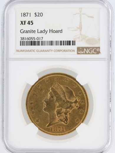 1871 Double Eagle NGC XF45 $20 Liberty Head Granite Lady Hoard