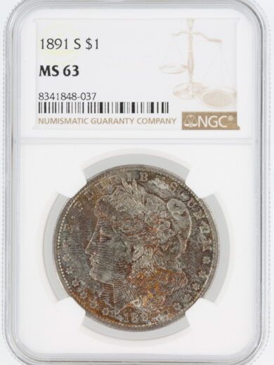 1891-S Morgan Silver Dollar NGC MS63 Toned S$1