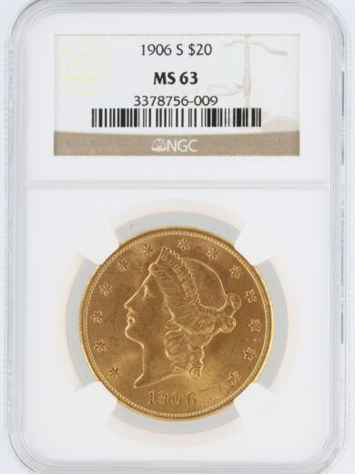 1906-S Double Eagle NGC MS63 $20 Liberty Head