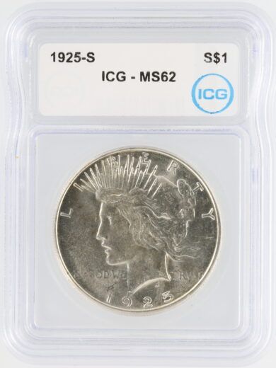1925-S Peace Dollar ICG MS62 $1