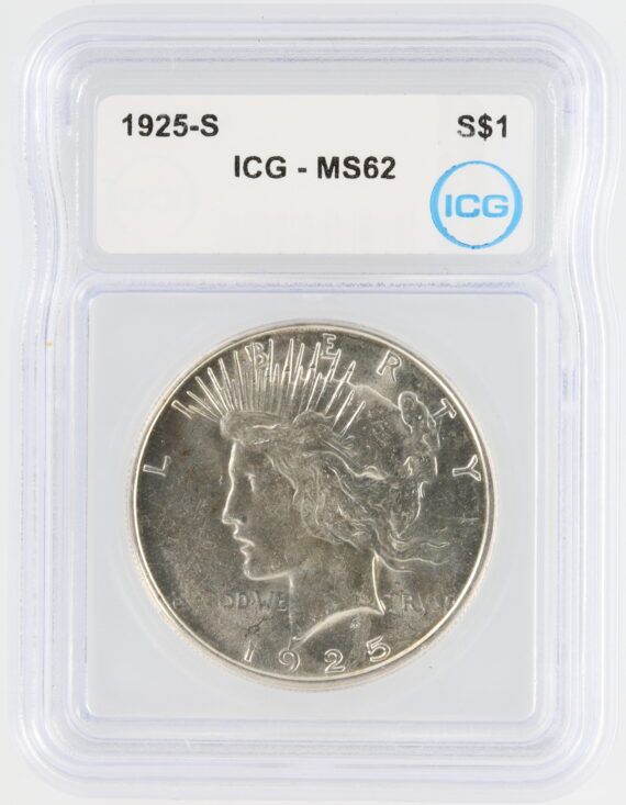 1925-S Peace Dollar ICG MS62 $1