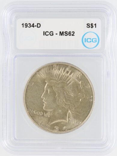 1934-D Peace Dollar ICG MS62 S$1