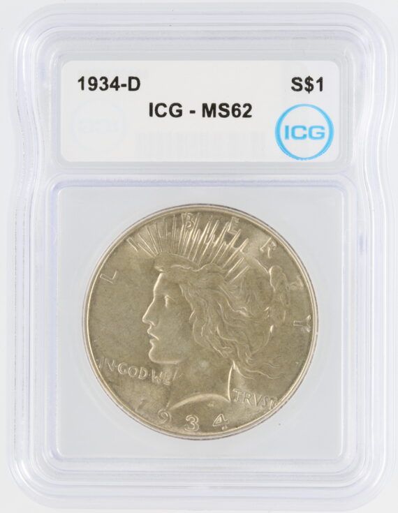 1934-D Peace Dollar ICG MS62 S$1