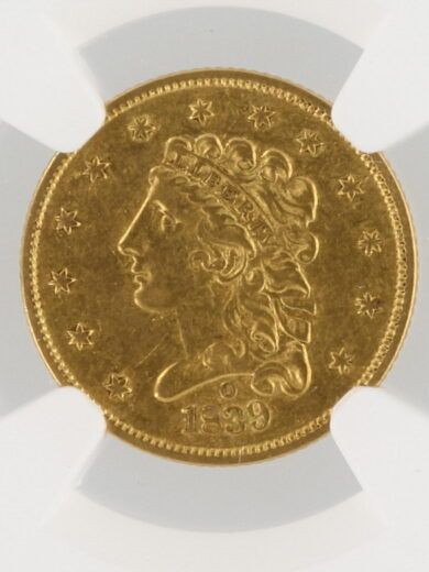 1839-O Classic Head NGC AU55 $2.5 88001 obv-zm