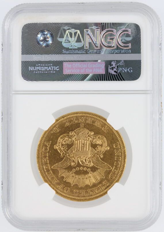 1855-S Double Eagle NGC AU55 $20 Liberty Head - Image 3