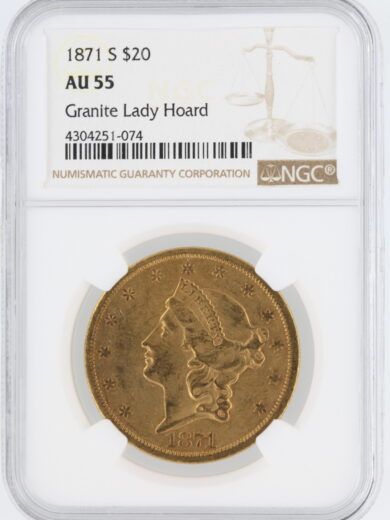 1871-S Double Eagle NGC AU55 $20 Liberty Head Granite Lady Hoard