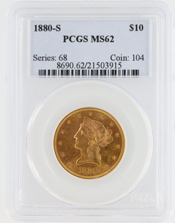 1880-S PCGS MS62 Liberty Head Gold Eagle $10