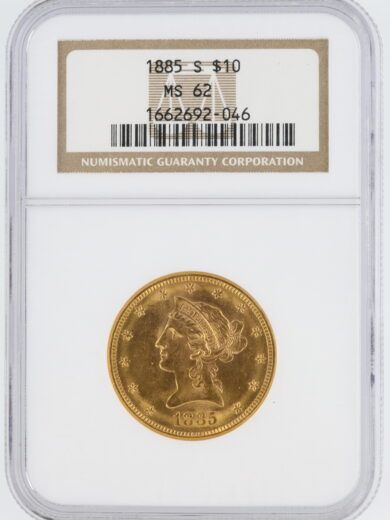 1885-S Gold Eagle NGC MS62 $10 Liberty Head