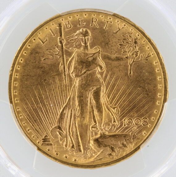 1908-D Saint Gaudens PCGS MS63 No Motto $20 Double Eagle - Image 4