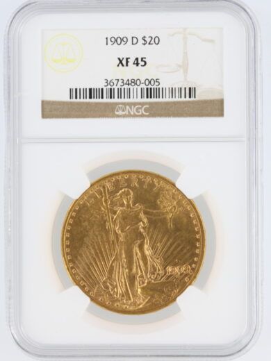 1909-D Double Eagle NGC XF45 $20