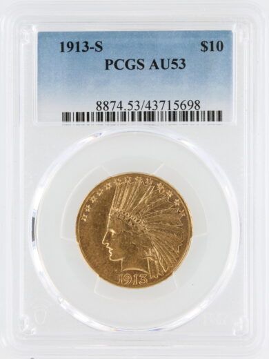 1913-S Gold Eagle PCGS AU53 $10 Indian Head