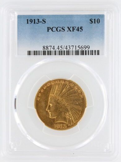 1913-S Gold Eagle PCGS XF45 $10 Indian Head