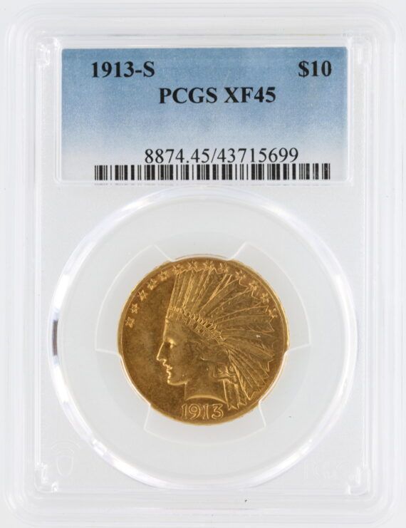 1913-S Gold Eagle PCGS XF45 $10 Indian Head