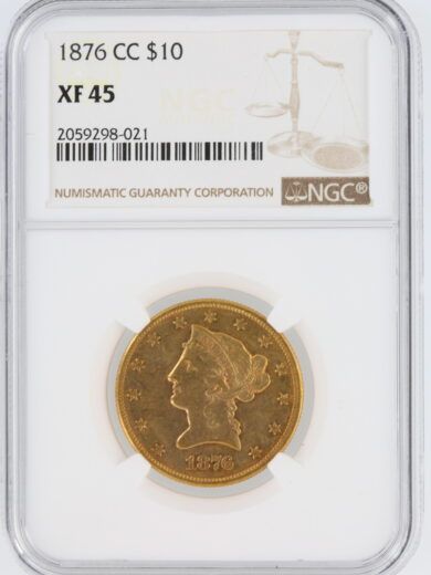 1876-CC NGC XF45 Liberty Head Gold Eagle $10
