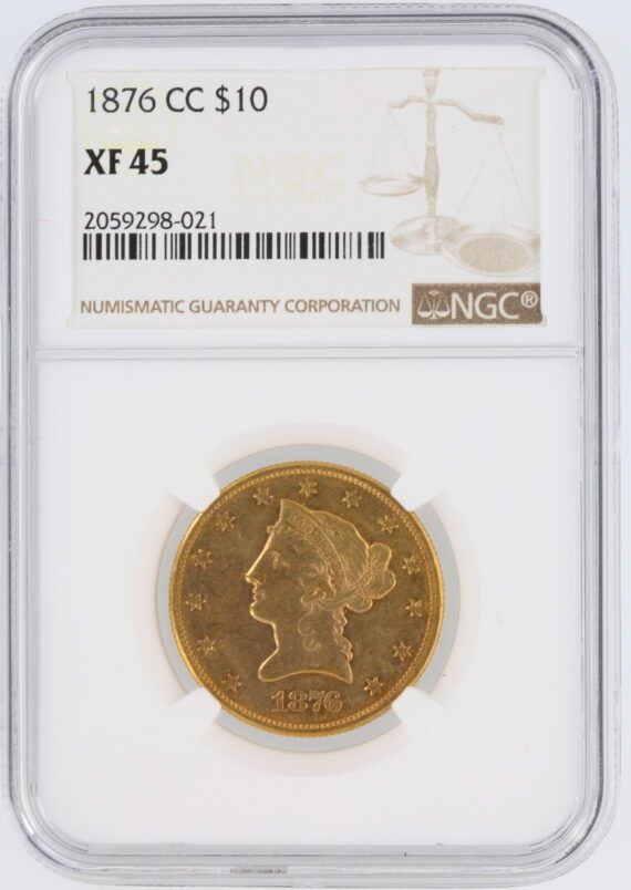 1876-CC NGC XF45 Liberty Head Gold Eagle $10