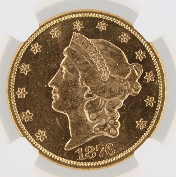 1876 Double Eagle NGC MS61 $20 Liberty Head - Image 2