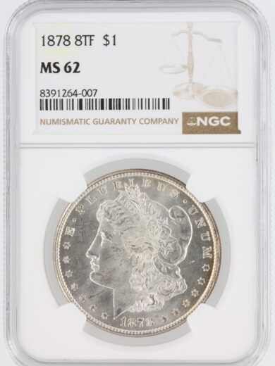 1878 8TF Morgan Dollar NGC MS62 S$1