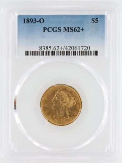 1893-O Half Eagle PCGS MS62+ $5