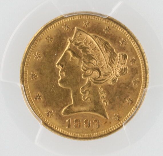 1893-O Half Eagle PCGS MS62+ $5 - Image 2