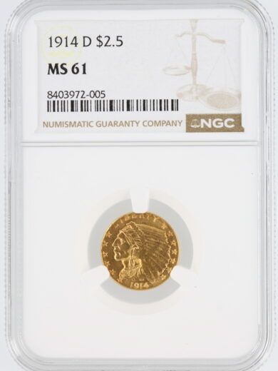 1914-D Quarter Eagle NGC MS61 $2.50 Indian Head