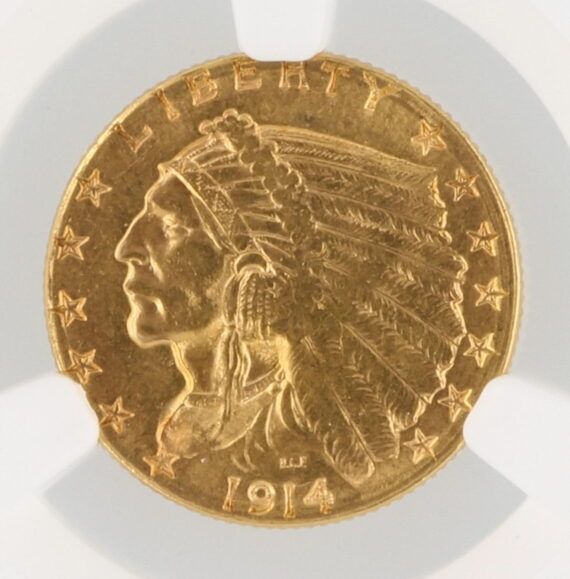 1914-D Quarter Eagle NGC MS61 $2.50 Indian Head - Image 2