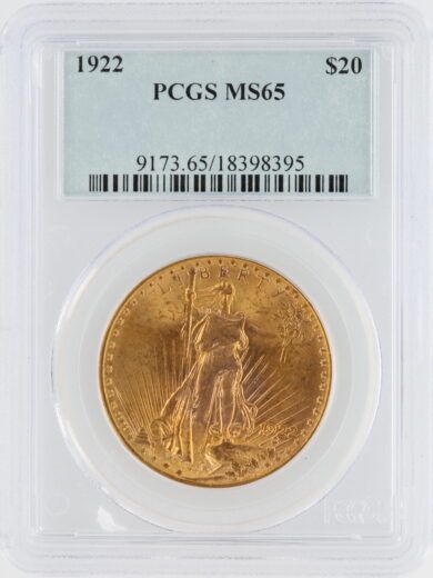 1922 Saint Gaudens PCGS MS65 $20 Double Eagle