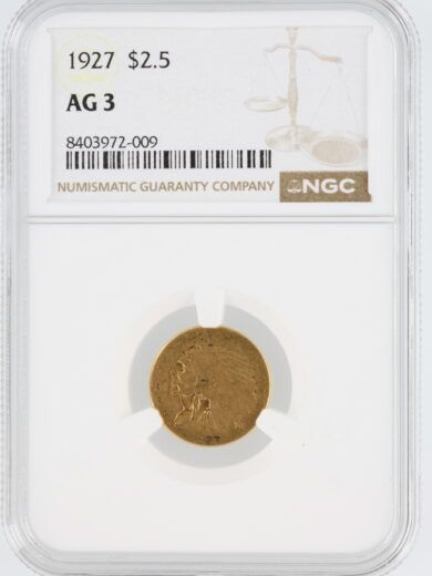 1927 Quarter Eagle NGC AG3 $2.50 Indian Head