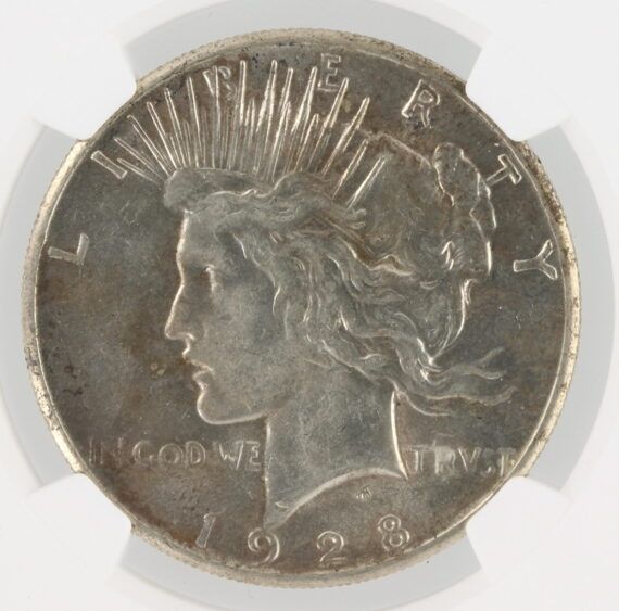 1928 Peace Dollar NGC AU58 S$1 - Image 2