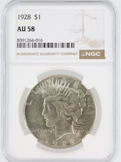 1928 Peace Dollar NGC AU58 S$1
