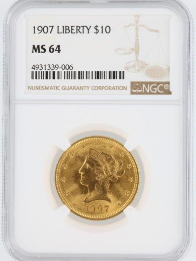 1907 Gold Eagle NGC MS64 $10 Liberty Head