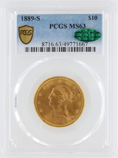 1889-S PCGS MS63 Liberty Head Gold Eagle CAC $10