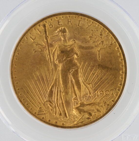 1907 Double Eagle PCGS MS63 $20 - Image 2