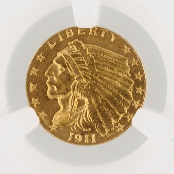 1911 Quarter Eagle NGC MS61 $2.50 Indian Head - Image 2