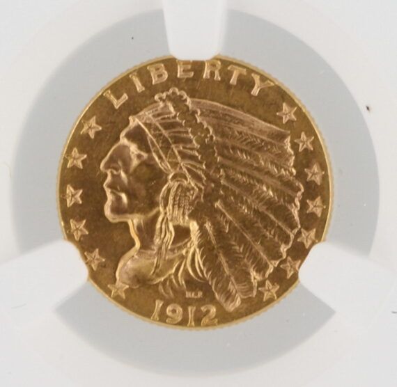 1912 Quarter Eagle NGC MS62 $2.50 Indian Head - Image 2