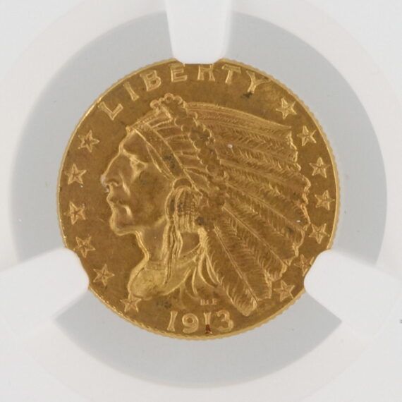 1913 Quarter Eagle NGC MS62 $2.50 Indian Head - Image 2